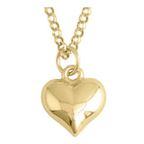 14k Gold | 2mm Rolo Chain Necklace with Puffy Heart Charm