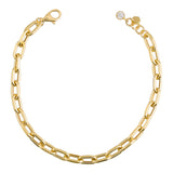 14k Gold | Rounded Paperclip Bracelet