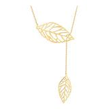 14k Gold | Double Leaf  Necklace