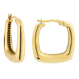 14k Gold | Square Dome Earrings