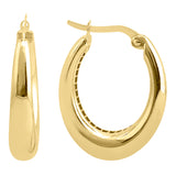 14k Gold | Bold Oval Hoop Earrings