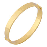 14k Gold | Plain Oval Bangle