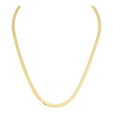 14k Gold | Flat Snake Herringbone Chain Necklace