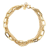 14k Gold | 3 Strand Paperclip & Curb Bracelet