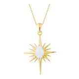 14k Gold | White Opal North Star Necklace