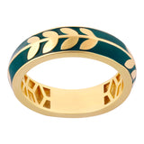 14k Gold | Green Laurel Leaf Ring