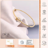 14k Gold | Curved Bangle with Gemstone