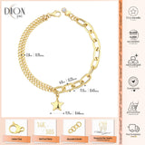 14k Gold | Paperclip & Double Curb Chain Bracelet with Star Charm