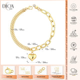 14k Gold | Paperclip & Double Curb Chain Bracelet with Key Charm