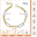 14k Gold | Multi Color Paperclip & Round Link Bracelet