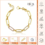 14k Gold | CZ Paved Chunky Paperclip Bracelet