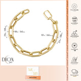 14k Gold | 11mm Hammered Paperclip Bracelet with Buckle Clasp