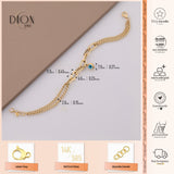 14k Gold | Paperclip & Double Curb Chain Bracelet with Evil Eye Charm