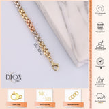 14k Gold | Tri Color Dorica Beads Chain Bracelet