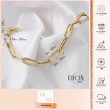 14k Gold | 8mm Hammered Paperclip Bracelet with Buckle Clasp