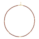 14k Gold | Brown Topaz Eternity Beaded Necklace