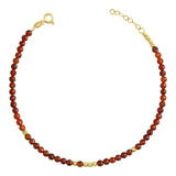 14k Gold | Brown Topaz Eternity Beaded Bracelet