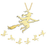 14k Gold | Flying Witch Necklace