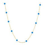 14k Gold | Dark Blue Opal Beaded Necklace