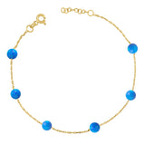 14k Gold | Dark Blue Beaded Opal Bracelet