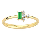 14k Gold | Baguette Cut Emerald Ring