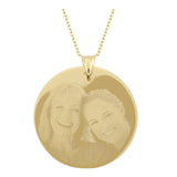 14k Gold | Photo/Portrait Engraved Disc Necklace