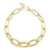 14k Gold | Graduated Paperclip Links Bracelet