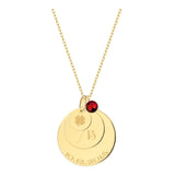 14k Gold | Personalized Round Disc - Circle Medal Necklace