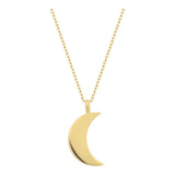 14k Gold | 3D Crescent Moon Necklace