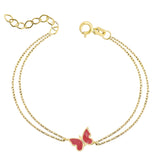 14k Gold | Colorful Butterfly Bracelet