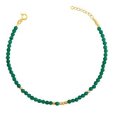 14k Gold | Green Jade Eternity Beaded Bracelet