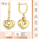 14k Gold | Puffy Heart Dangle Earrings