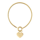 14k Gold | Snake Chain Charm Bracelet with Sailor Clasp