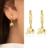 Elephant Dangle Drop Earrings