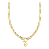 14k Gold | Double Curb Chain with Sailor Lock and Charm