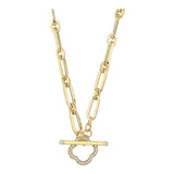 14k Gold | T-Bar Toggle Clasp Oval Paperclip Necklace