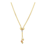 14k Gold | Heart Dangle Neckdrop Necklace