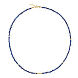 14k Gold | Lapis Lazuli Eternity Beaded Necklace