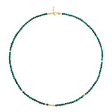 14k Gold | Malachite Eternity Beaded Necklace