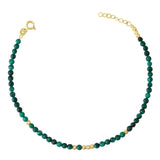 14k Gold | Malachite Eternity Beaded Bracelet