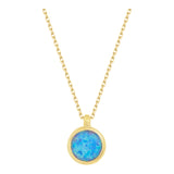 14k Gold | Minimalist Blue Opal Necklace