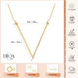 14k Gold | Geometric Chevron V-Shaped Necklace