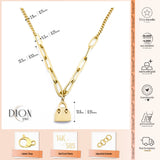 14k Gold | Paperclip Chain Necklace with Bag Charm