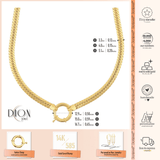 14k Gold | 3mm•4mm•5mm Herringbone Chain Necklace with Sailor Clasp and Charm