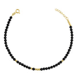 14k Gold | Onyx Eternity Beaded Bracelet