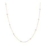 14k Gold | White Pearl Beaded Necklace