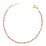 14k Gold | Pink Moonstone Eternity Beaded Bracelet