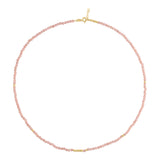 14k Gold | Pink Moonstone Eternity Beaded Necklace