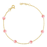 14k Gold | Pink Opal Beaded Bracelet