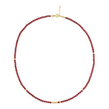 14k Gold | Red Jade Eternity Beaded Necklace